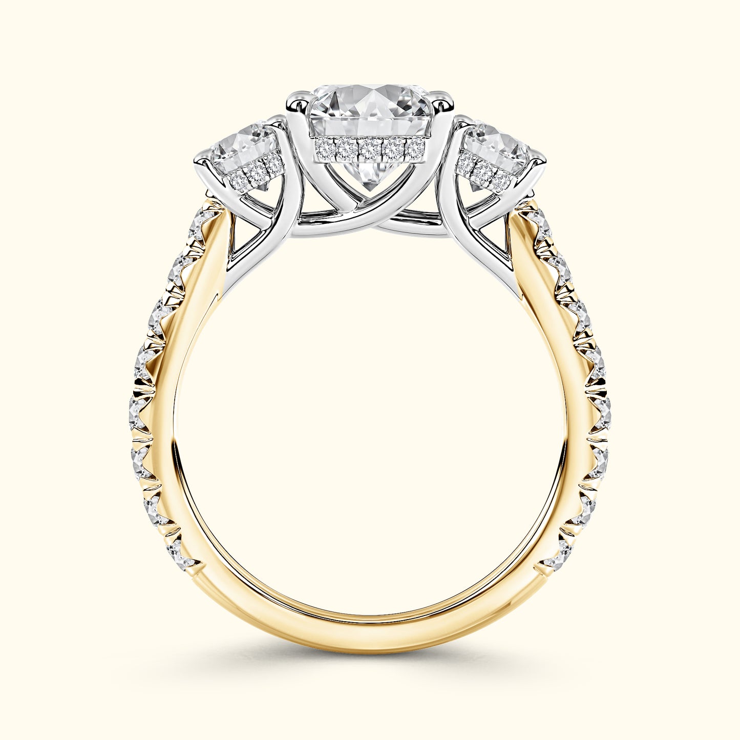 'Tessa' 3 Stone Oval Engagement Ring