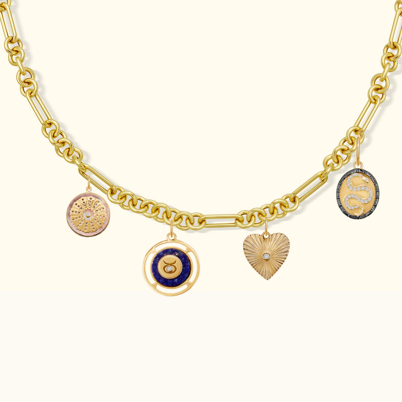 Taurus Zodiac Lapis and Diamond Medallion