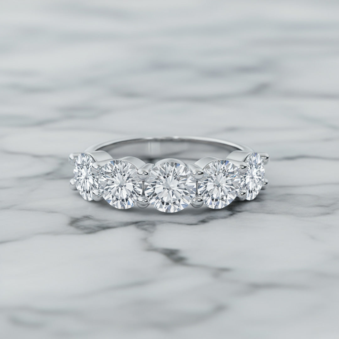 'Emily' 5 Stone 2.00ct  Round Diamond Wedding Band