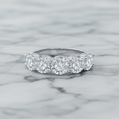 'Emily' 5 Stone 2.00ct  Round Diamond Wedding Band