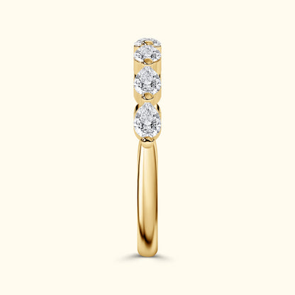 'Nora' Pear Shaped Diamond Wedding Band