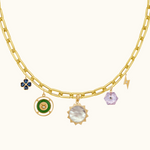 Diamond Mother of Peal Starburst Disc Pendant