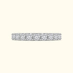 Diamond eternity band with a row of sparkling round brilliant diamonds.