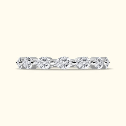 'Nora' Pear Shaped Diamond Wedding Band