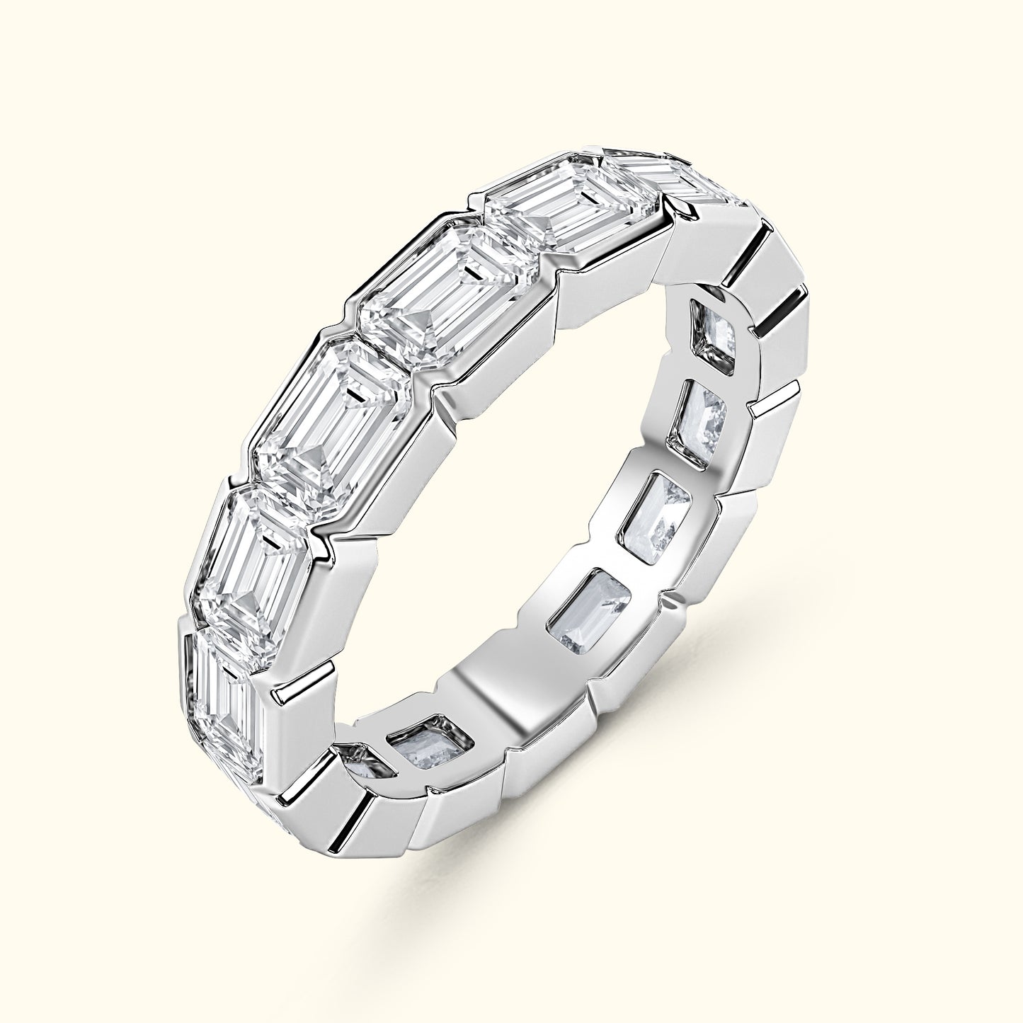 'Riley' Emerald Cut Eternity Diamond Wedding Band