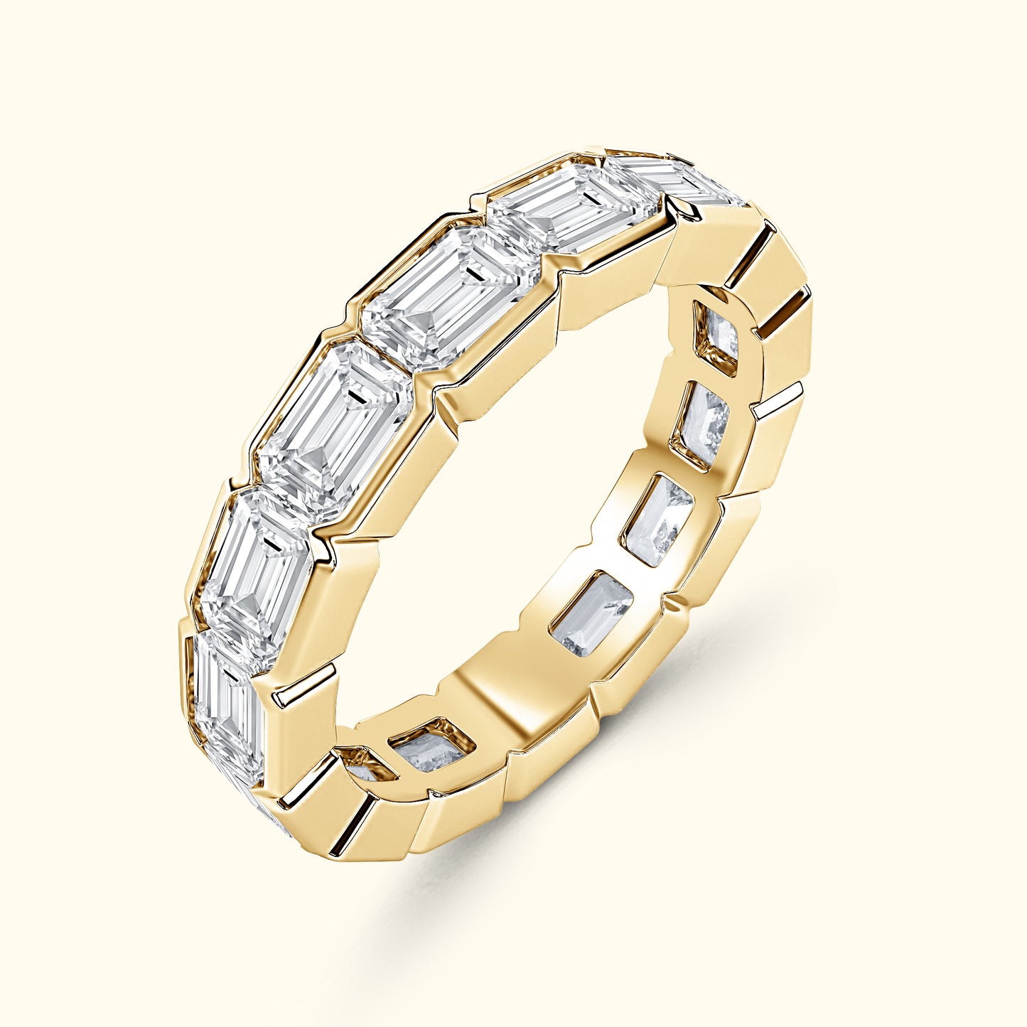 'Riley' Emerald Cut Eternity Diamond Wedding Band