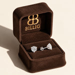 4.00 CTW round lab-grown diamond stud earrings in a signature three-prong martini-style 14kt white gold setting.
