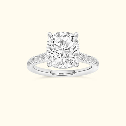 'Elizabeth' Ring with 4.07ct Cushion Diamond