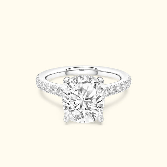 'Elizabeth' Ring with 4.07ct Cushion Diamond