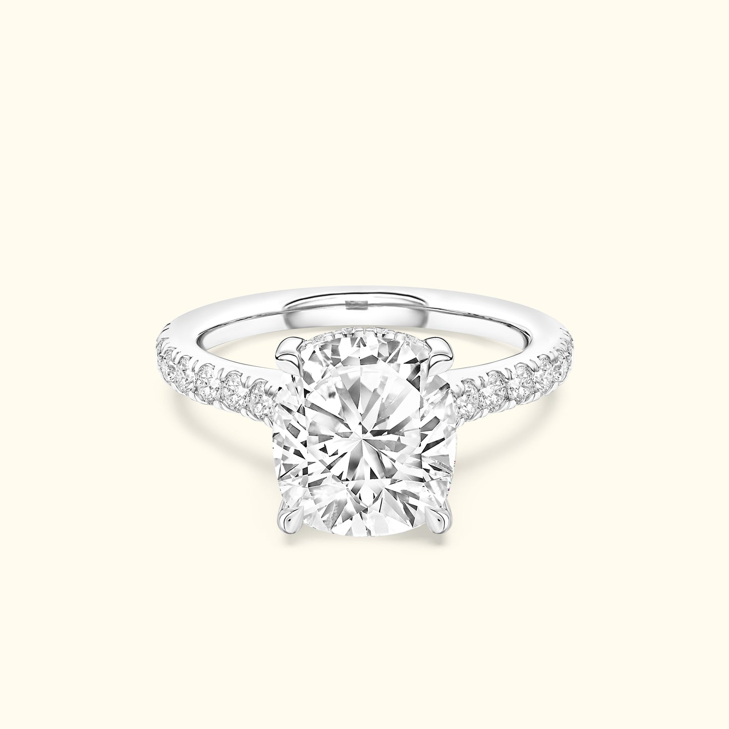 'Elizabeth' Ring with 5.03ct Cushion Diamond