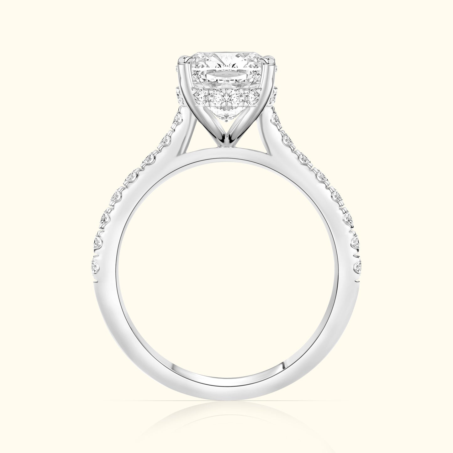 'Elizabeth' Ring with 4.07ct Cushion Diamond