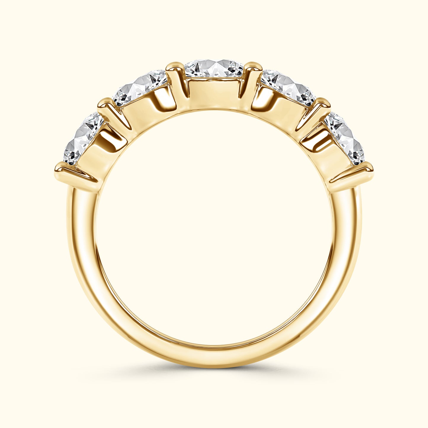 'Emily' 5 Stone 2.00ct  Round Diamond Wedding Band