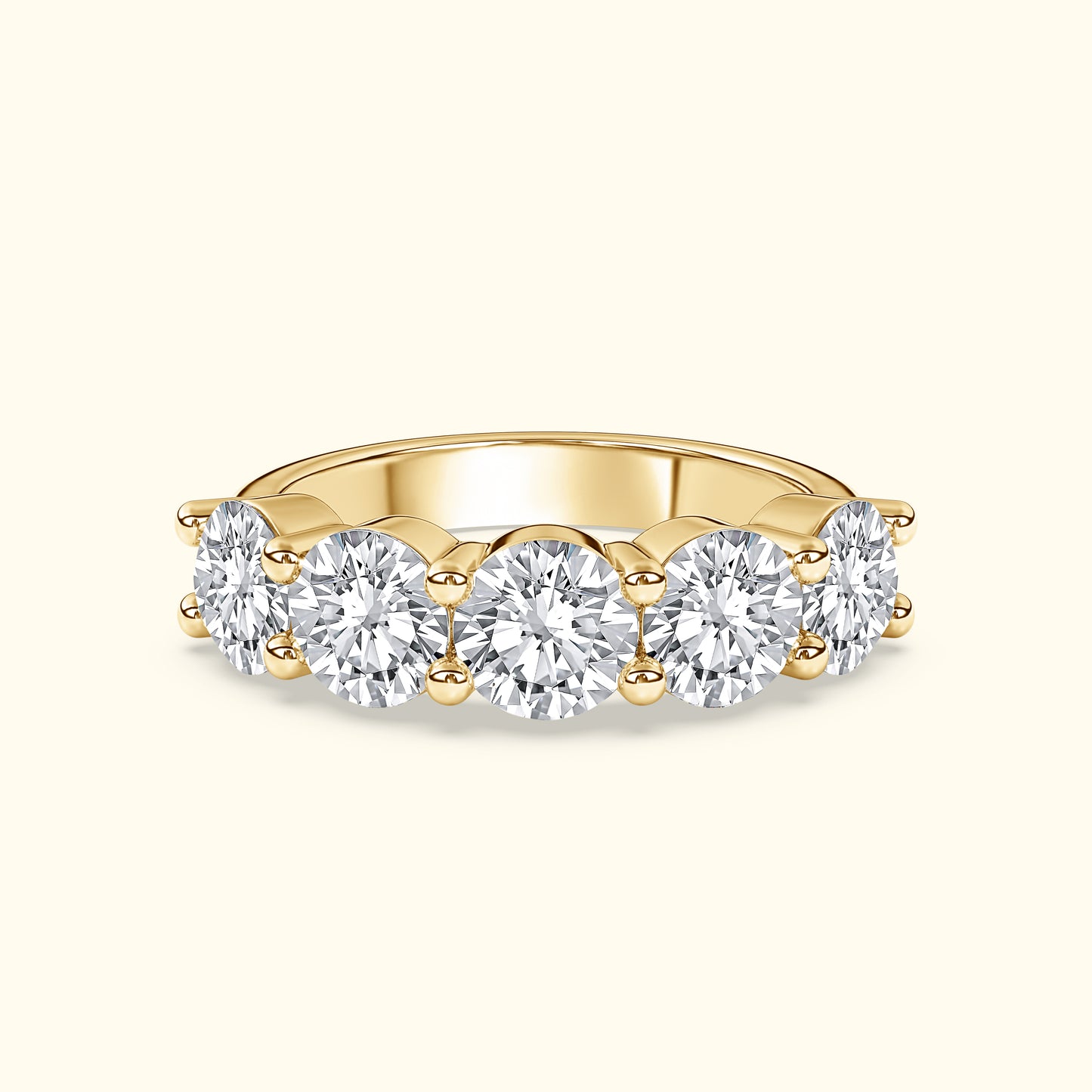 'Emily' 5 Stone 2.00ct  Round Diamond Wedding Band