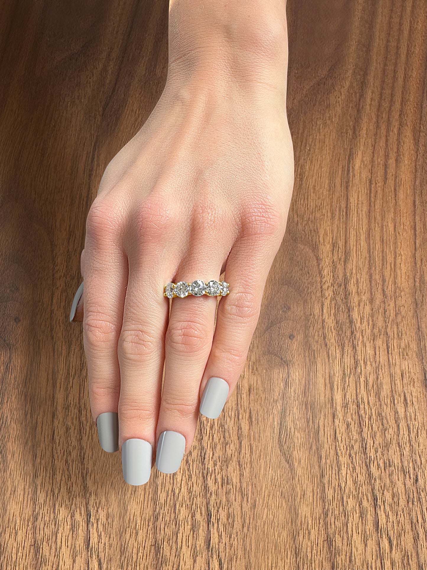 'Emily' 5 Stone 2.00ct  Round Diamond Wedding Band