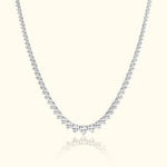 Elegant diamond necklace with a delicate arrangement of sparkling stones.