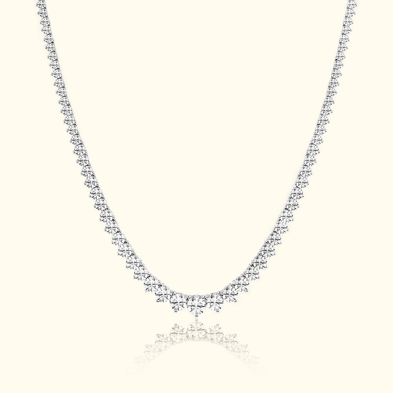 Elegant diamond necklace with a delicate arrangement of sparkling stones.