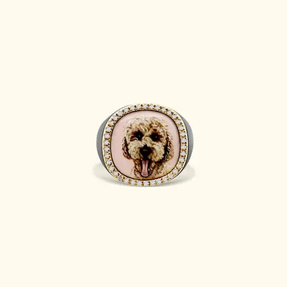 The Billig Custom Hand-Painted Pet Pawtrait Ring