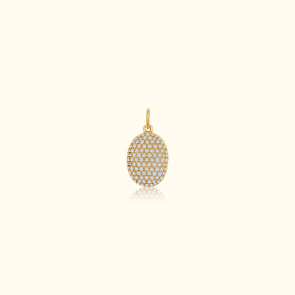50/50 Diamond and Sapphire Oval Puff Pendant