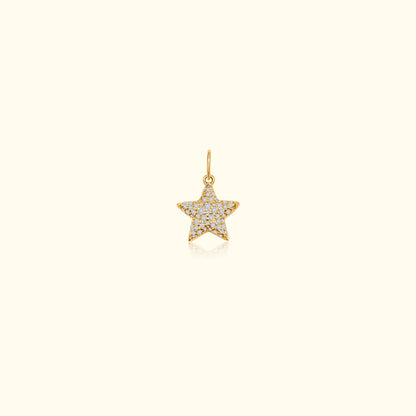 50/50 Diamond and Emerald Puff Star Pendant
