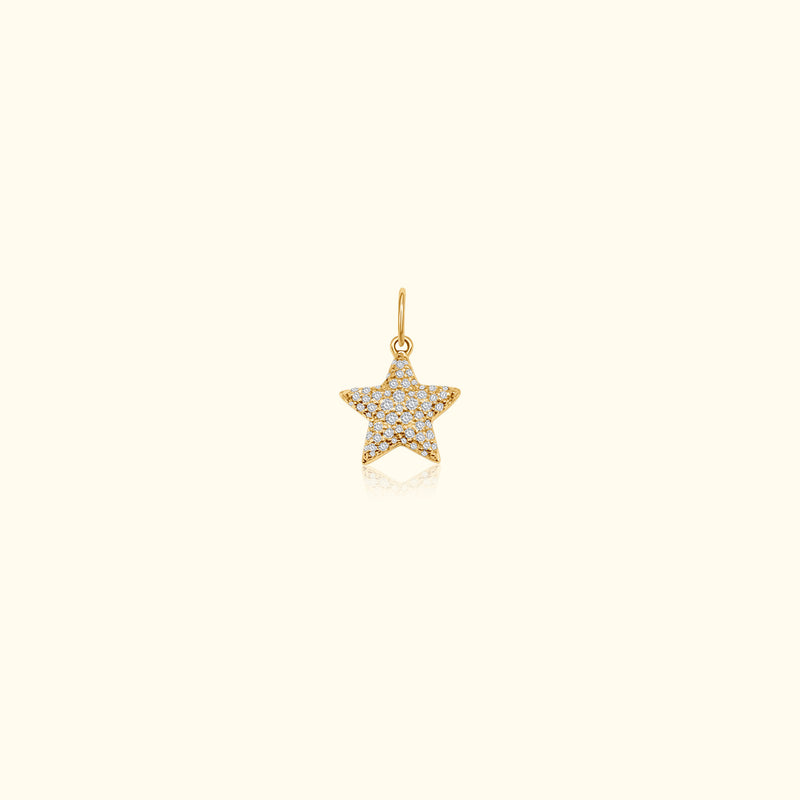 50/50 Diamond and Emerald Puff Star Pendant