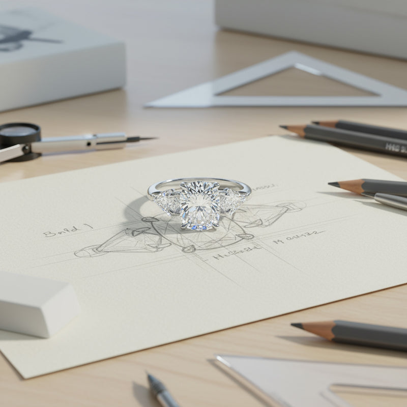 'Madeline' Ring with 2.02ct Cushion Diamond