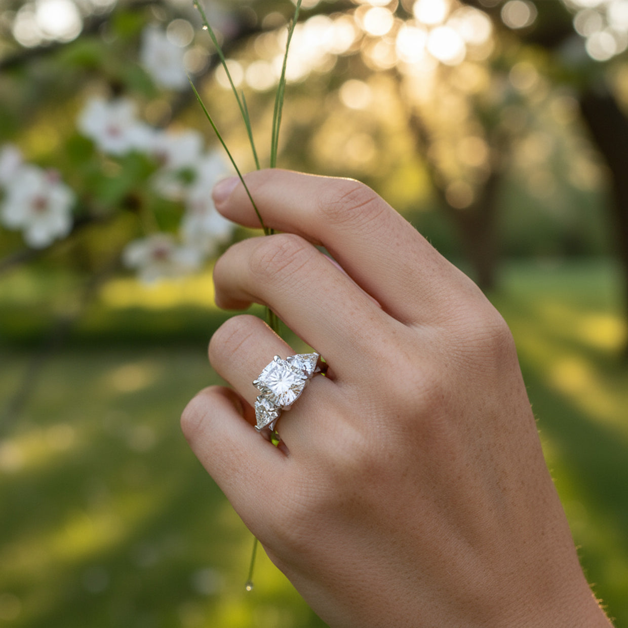 'Madeline' Ring with 2.02ct Cushion Diamond