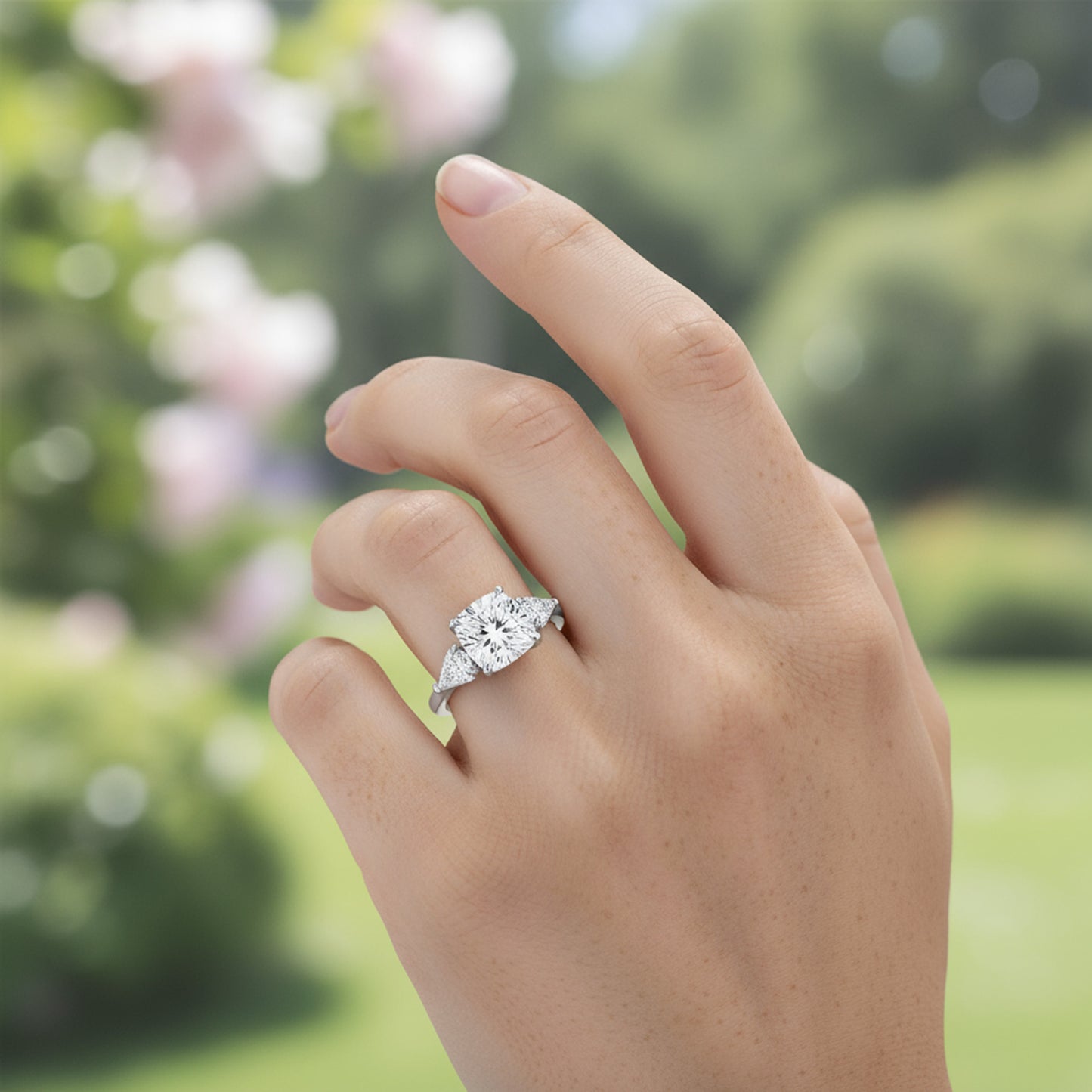 'Madeline' Ring with 2.02ct Cushion Diamond