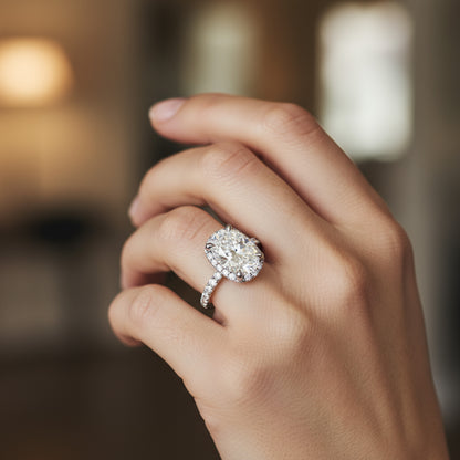 'Stacie' Diamond Engagement Ring - Halo Elegance