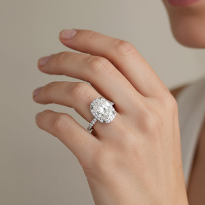 'Stacie' Diamond Engagement Ring - Halo Elegance