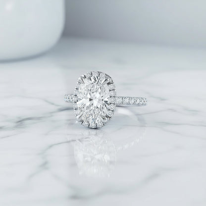 'Stacie' Diamond Engagement Ring - Halo Elegance