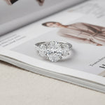 'Tessa' 3 Stone Oval Engagement Ring