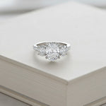 'Tessa' 3 Stone Oval Engagement Ring