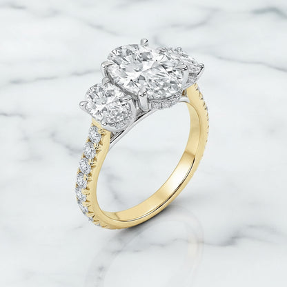 'Tessa' 3 Stone Oval Engagement Ring