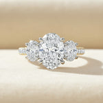 'Tessa' 3 Stone Oval Engagement Ring