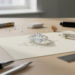 'Tessa' 3 Stone Oval Engagement Ring