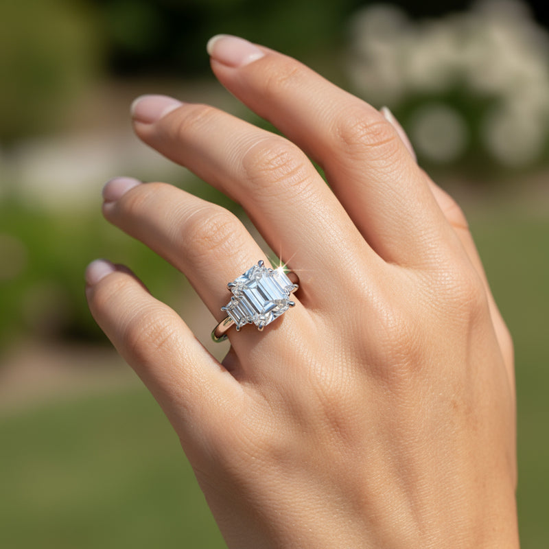 'Vivian' Ring with 2.03ct Emerald Diamond