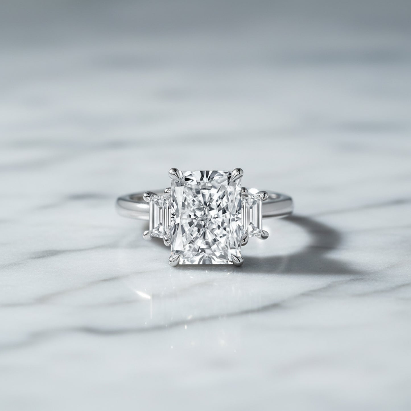 'Vivian' Ring with 2.03ct Emerald Diamond