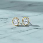Bezel Set 2.00ct Oval Studs