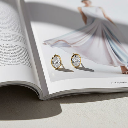 Bezel Set 2.00ct Oval Studs