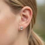 Bezel Set 2.00ct Emerald Cut Studs