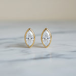 Bezel Set 2.00ct  Marquise C Studs