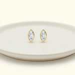 Bezel Set 2.00ct  Marquise C Studs