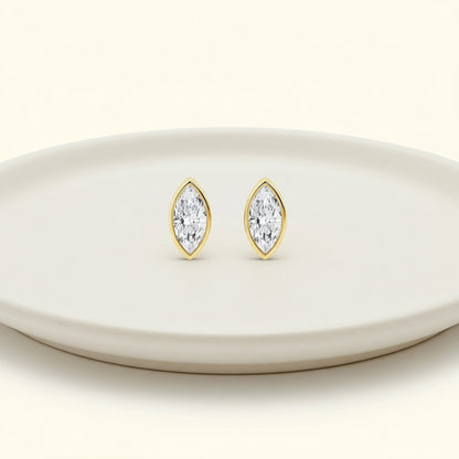 Bezel Set 2.00ct  Marquise C Studs