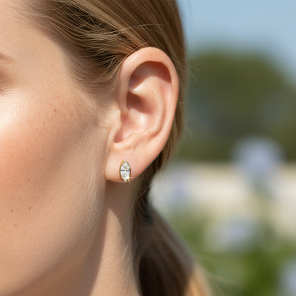 Bezel Set 2.00ct  Marquise C Studs