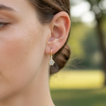 Hexagon Drop Leverback 2.00cts Diamond Earrings