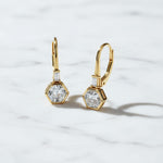 Hexagon Drop Leverback 2.00cts Diamond Earrings