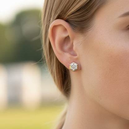 Hexagon Cut 2.00ct Diamond Studs