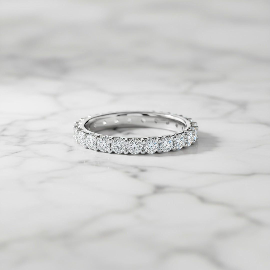 'Karen' Round Brilliant 2.35ct Diamond Prong Set Eternity Band