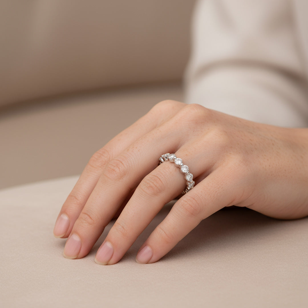 'Lindsey' Eternity Shared Prong Round 1.17ct  Diamond Wedding Band