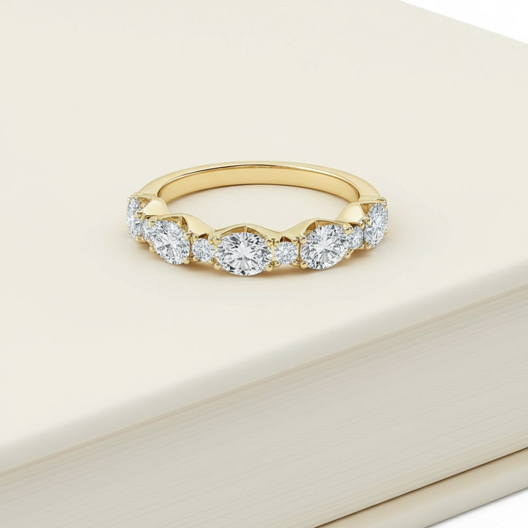 'Chrissy' Round & Oval 1.15ct Diamond Wedding Band